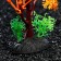 The artificial aquarium plant, 15 cm, orange