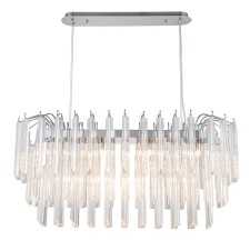 Светильник подвесной Indigo, 12035/13PL Chrome. 13х40Вт, G9, 900х320х550/1200 мм, цвет прозрачный