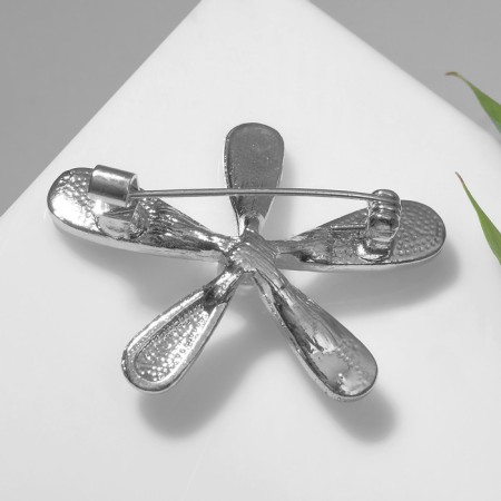 Brooch "Flower" Luck, white color in silver-1