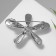 Brooch "Flower" Luck, white color in silver
