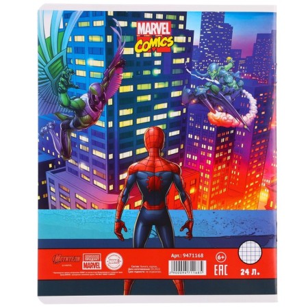 Notebook in a cage 24 sheets, 5 types of mix, cover coated paper, spider-man-11