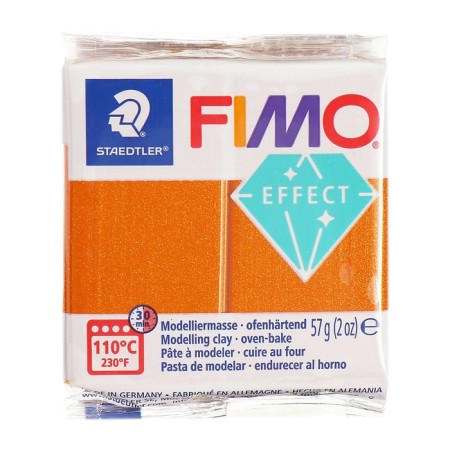 Plastic-polymer clay baked 57g fimo effect orange metallic 8010-41-1