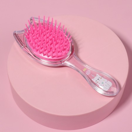 Comb - shaker, 16 (± 1) × 6 cm, pink color-2