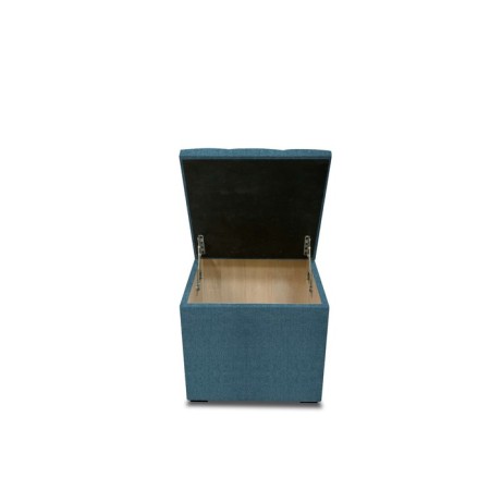 Puff with a lid and weighting, 400 × 400 × 420 mm, Savana plus matting, Blue color-1