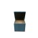 Puff with a lid and weighting, 400 × 400 × 420 mm, Savana plus matting, Blue color
