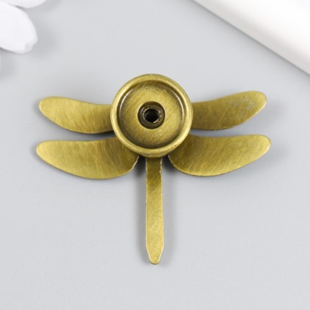 Handle for the casket Metal "Dragonfly" bronze 4.7x6 cm-2