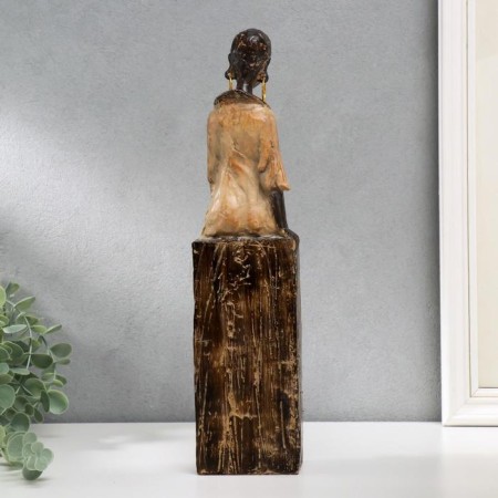 Souvenir Polystone "African in Cuba" Mix under a tree 36x8x10 cm-3