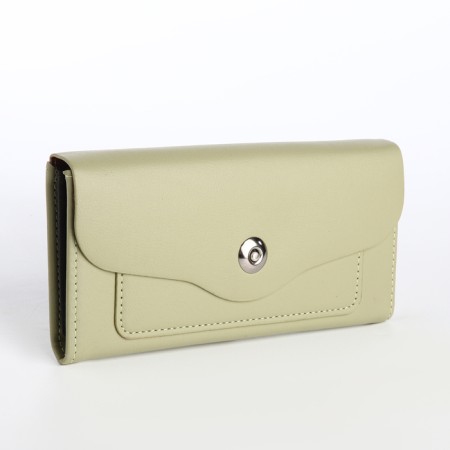 Women's wallet on magnet, olive color