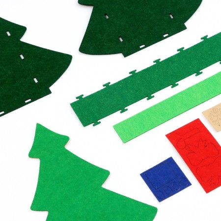 Set for creating a basket made of felt "New Year tree"-5