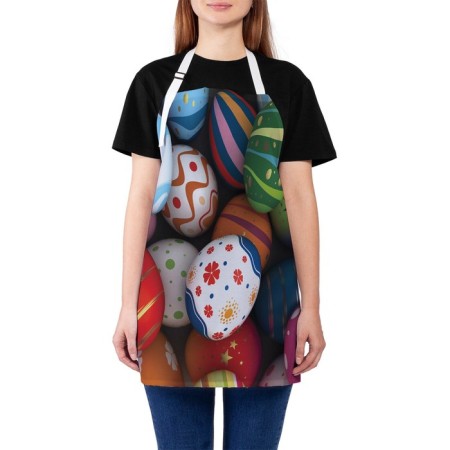 Apron kitchen with a photo print "Easter eggs", adjustable, size OS