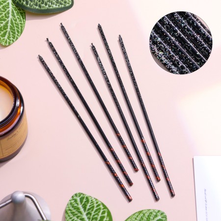 Set of candles in the cake, 6 pieces "Shine", black, 17 cm-1