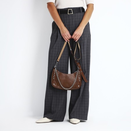 Cross-Bodi Bag on a zipper, brown color-7