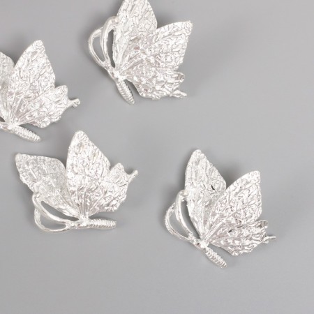 Decor for creativity Metal "Flight of butterflies" silver 3x2.6x0.9 cm-1