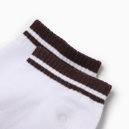 Women's socks shortened, white/brown color, rr 23-1