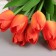 Artificial flowers "Tulip Lux" (7 pieces in a bunch) 32 cm, orange