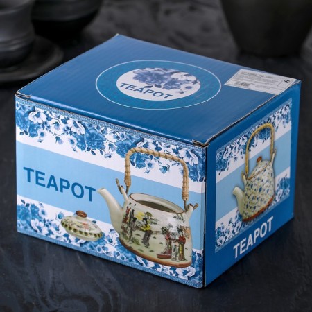 Keramic teapot “Rose flowering”, 600 ml, with metal sieve-2
