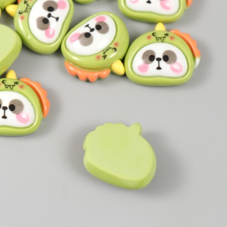 Decor for creativity plastic "Panda in a hat of a dinosaurus" 2.3x2.5x1 cm-1