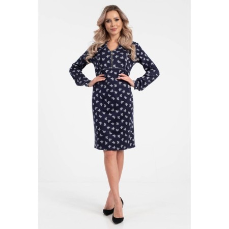 Female dress, size 42, blue, white color-5