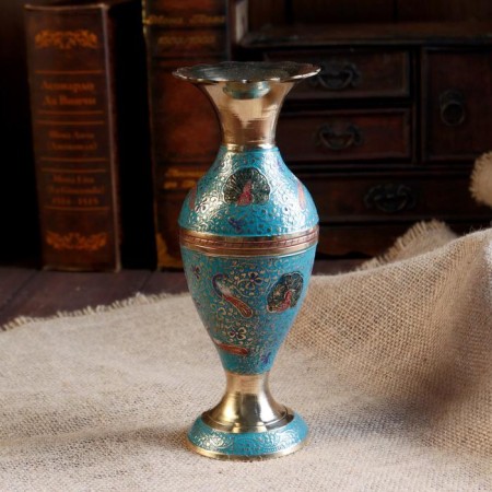 Vase "Flower" Brass 8x8x21 cm-1