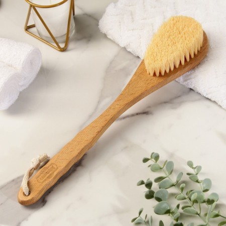 Massage brush with a long handle, artificial bristles "Dobroparov" 38.5cm x 8cm x 4.5cm-5