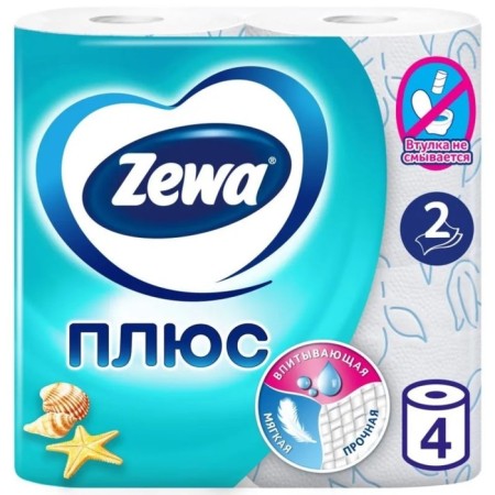 Twat -toe paper plus "Ocean freshness", two -layer, 4 rolls