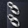 Earrings Metal “Chain” diagonal, 2 convex links, silver color