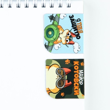 Magnetic bookmarks 2 pcs, 4x4cm, on the “Cat” substrate-1