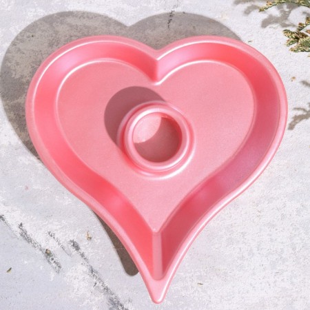 Silence "Heart" from gypsum, 14x2.5cm, pink-2