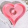 Silence "Heart" from gypsum, 14x2.5cm, pink
