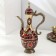 Set of tea jug, 6 glasses and tray "Istanbul. Roses and patterns" red with gold