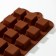 Form for chocolate shares "Chocolate sweets", silicone, 21.5 × 10 × 1.5 cm, 15 cells, brown color