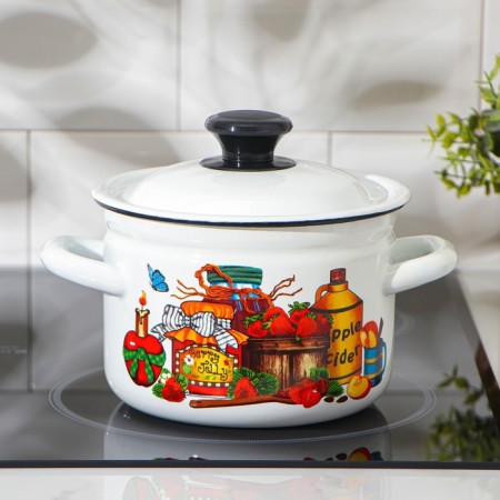 Pan, 2 l, metal lid, induction, dree mix, white color-3