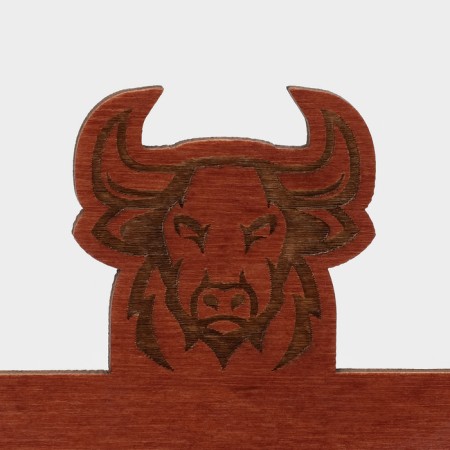 Desktop tablet "Reserved with a bull", plywood, 20 × 10 × 5 cm, dark color-3