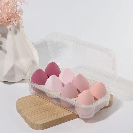 Makeup sponge, set - 8 pcs, increase when getting wet, pink color-6