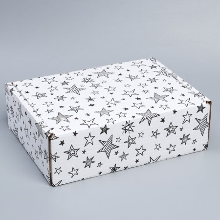 Box Gift team, packaging, “stars”, white, 27 x 21 x 9 cm-1