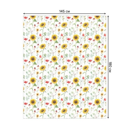The tablecloth “Sunflowers and poppies”, rectangular, Saten, size 145x180 cm-1