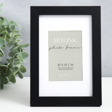 Photo frame MDF "Ellis" 10x15 cm, with a paspartm, black