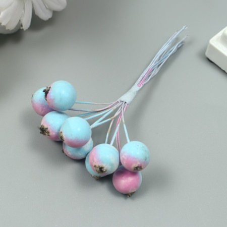 Decor for creativity "Berry of Rowan" 1 bouquet = 10 berries lilac-blue hoar 10x1.5 cm