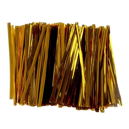 Clip tape, set 500 pcs., Length 1 pc. - 8 cm, gold color-1