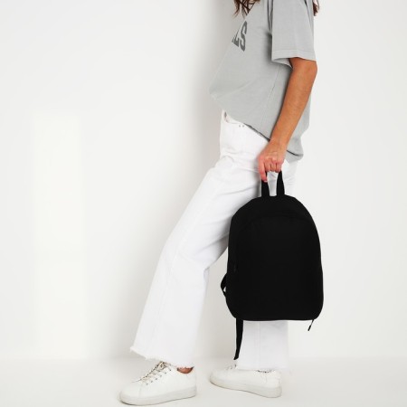 School textile backpack, with pockets, black color-6