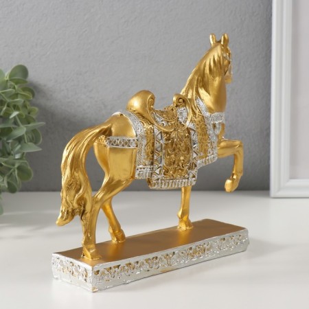 Souvenir Polystone "Golden Horse - Allur" 17.5x19.5x5.4 cm-2