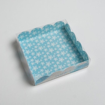 Box for confectionery with PVC lid “Winter happiness”, 13 x 13 x 3 cm, New Year-3