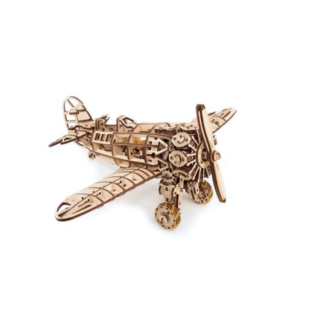 Wooden Model 3D, Ewa, Airplane with a motor-10