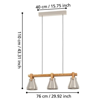 Cawton chandelier, 3x40W E27-6