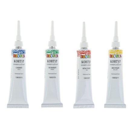The circuit is universal, set 4 colors x 18 ml, ZHK Decola, blue, green, yellow, red, 13641560-2