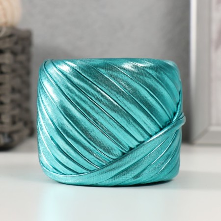 Knitted yarn metallic "disco" 100g (turquoise)