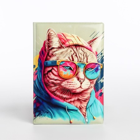 Cover for passport, gray/multi -colored color-1