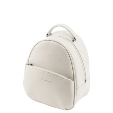 Women's backpack, genuine leather, white 26x23x12 cm