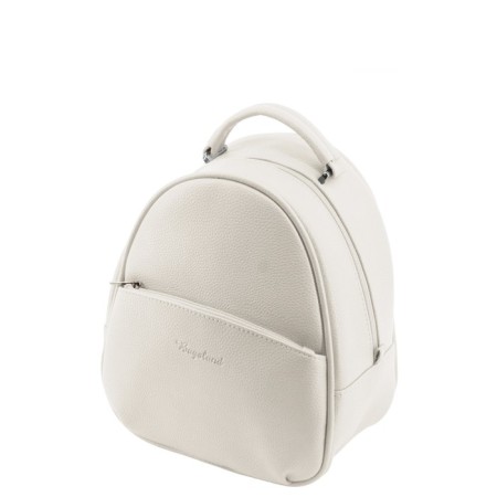 Women's backpack, genuine leather, white 26x23x12 cm