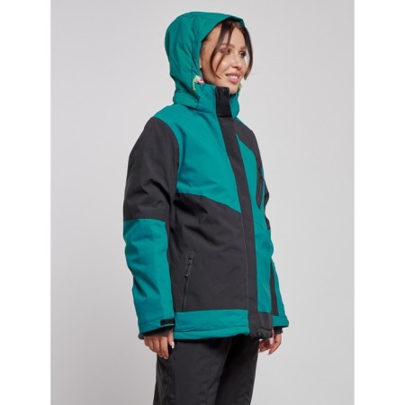 Ski jacket female, size 60, dark green color-4